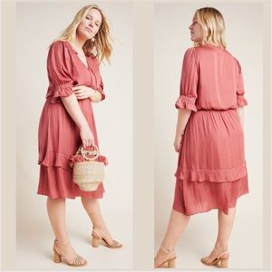 Anthropologie Dolan Rosa Ruffled Plus Dress Size 1X